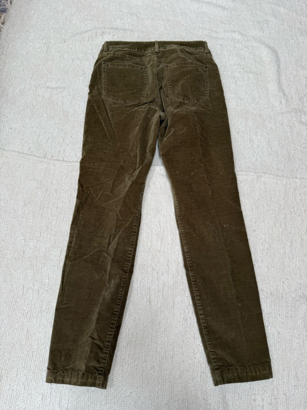 Peruvian Connection Velvet Feel Olive Green Skinny Pants Size 8 - Picture 7 of 7